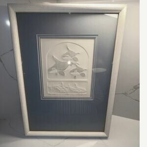1987 Nora Fischer Etching Orca Passage Limited Edition 243/399 Signed Framed